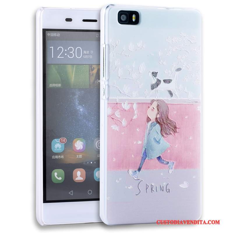 Custodia Huawei P8 Lite Goffratura Porporatelefono, Cover Huawei P8 Lite Protezione Gioventù