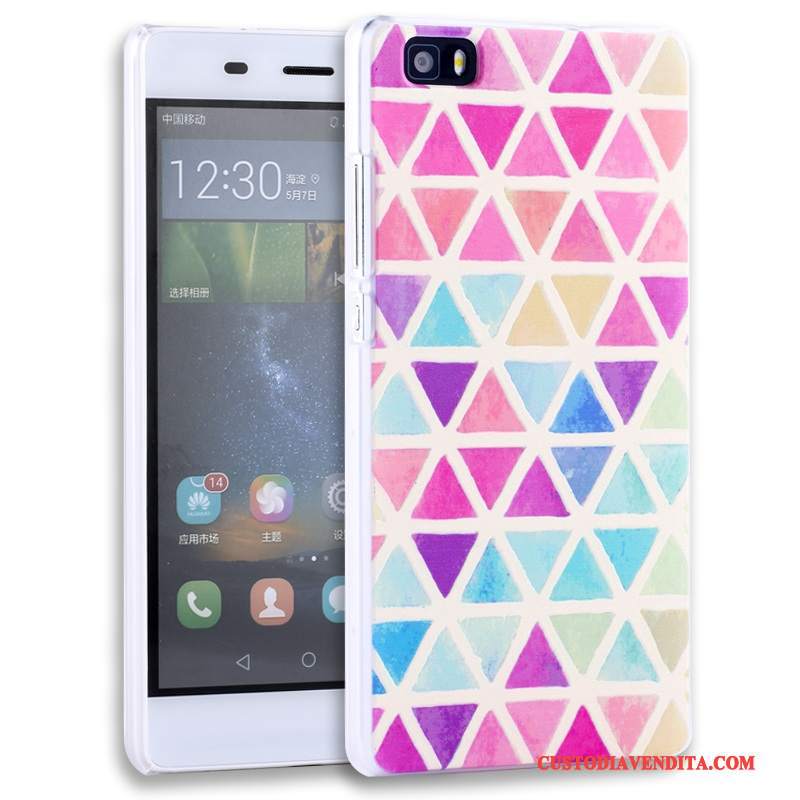 Custodia Huawei P8 Lite Goffratura Porporatelefono, Cover Huawei P8 Lite Protezione Gioventù