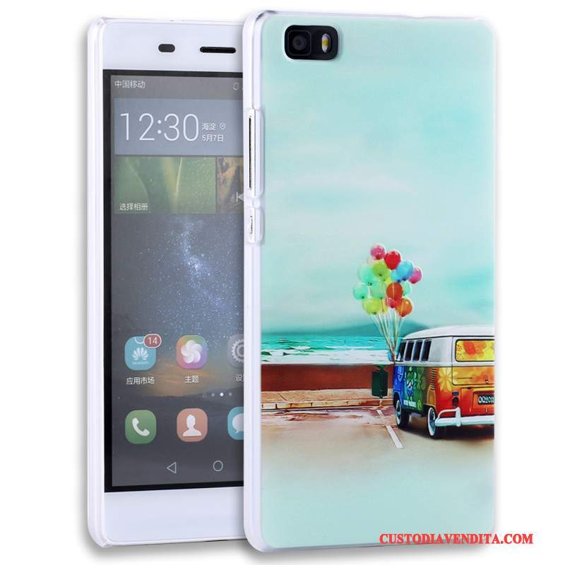 Custodia Huawei P8 Lite Goffratura Porporatelefono, Cover Huawei P8 Lite Protezione Gioventù