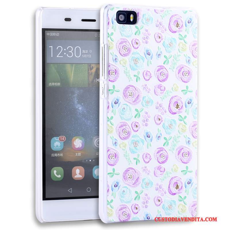 Custodia Huawei P8 Lite Goffratura Porporatelefono, Cover Huawei P8 Lite Protezione Gioventù