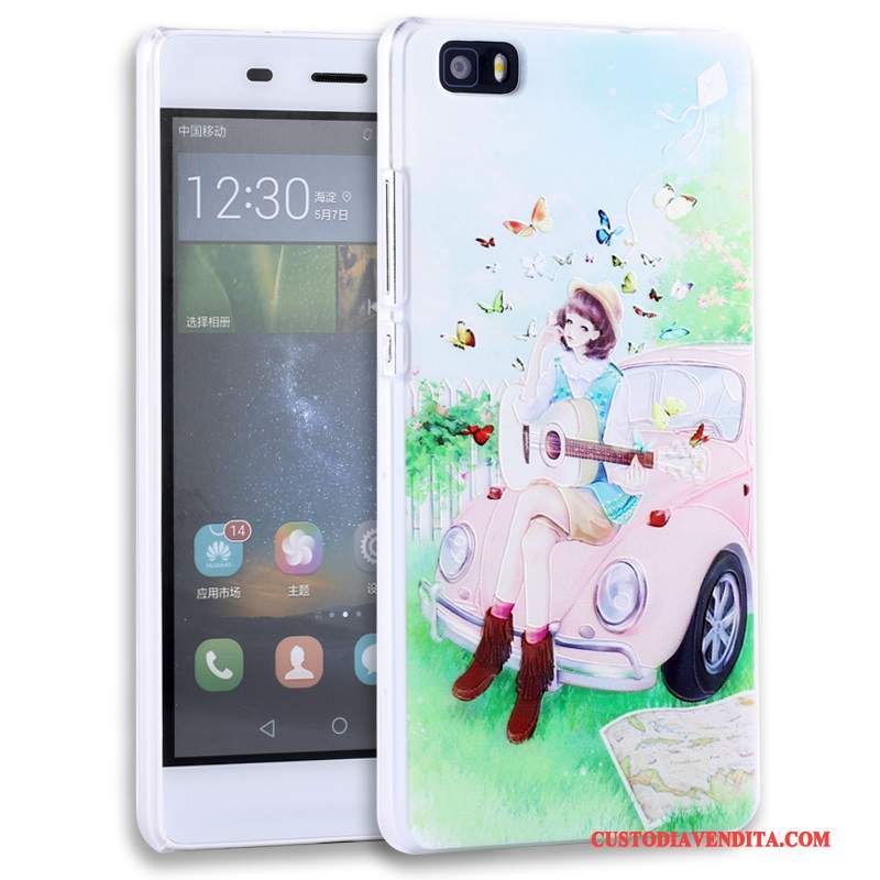 Custodia Huawei P8 Lite Goffratura Porporatelefono, Cover Huawei P8 Lite Protezione Gioventù