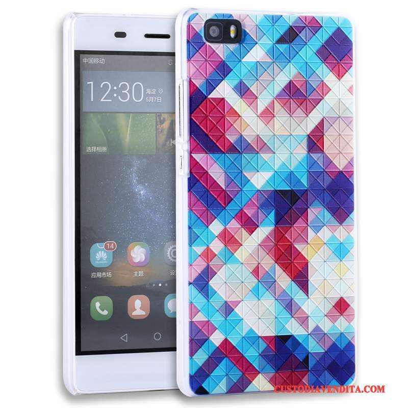 Custodia Huawei P8 Lite Goffratura Porporatelefono, Cover Huawei P8 Lite Protezione Gioventù