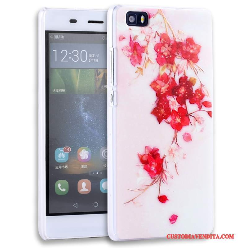 Custodia Huawei P8 Lite Goffratura Porporatelefono, Cover Huawei P8 Lite Protezione Gioventù