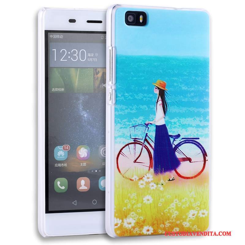 Custodia Huawei P8 Lite Goffratura Porporatelefono, Cover Huawei P8 Lite Protezione Gioventù