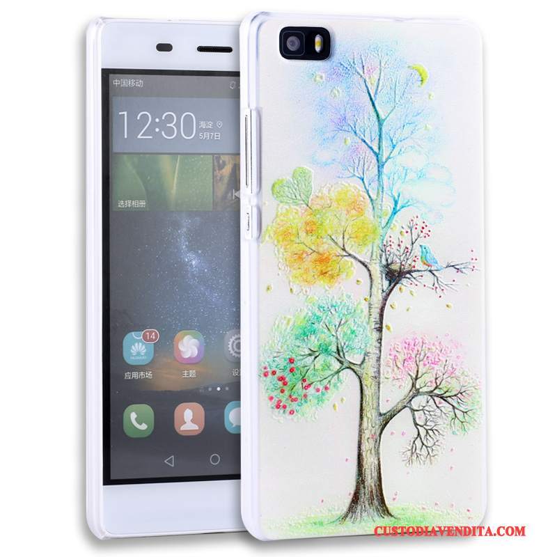 Custodia Huawei P8 Lite Goffratura Porporatelefono, Cover Huawei P8 Lite Protezione Gioventù