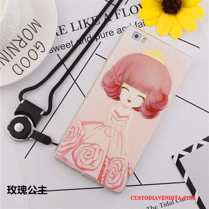 Custodia Huawei P8 Lite Goffratura Telefono Gioventù, Cover Huawei P8 Lite Silicone Ornamenti Appesi Morbido