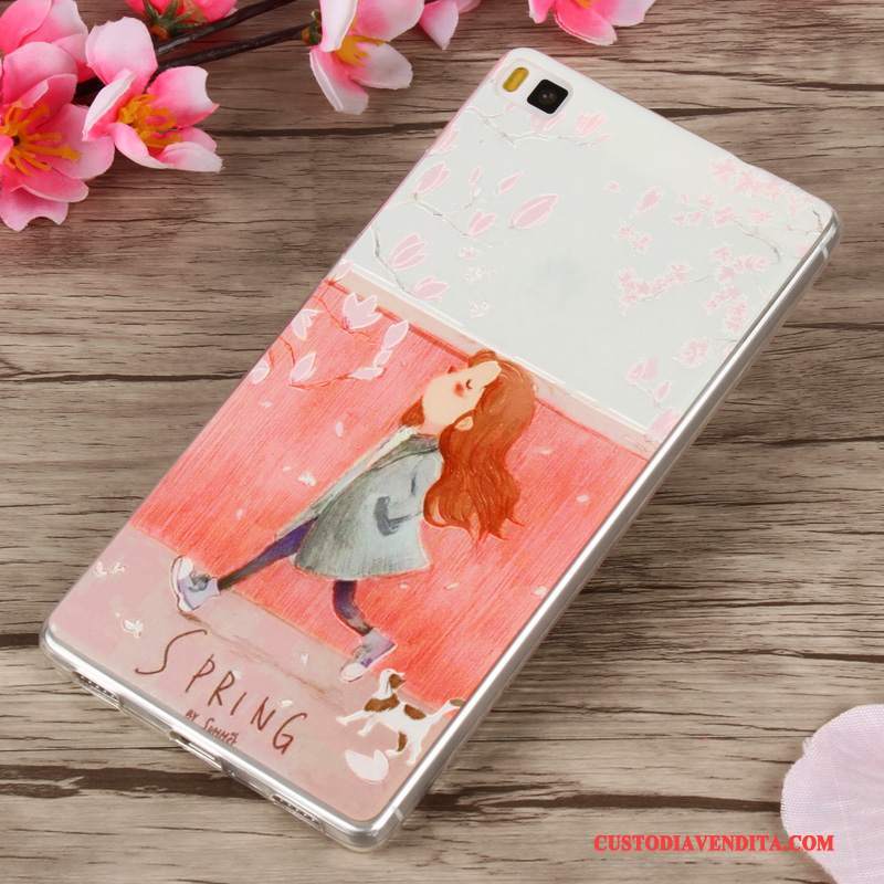 Custodia Huawei P8 Lite Goffratura Telefono Morbido, Cover Huawei P8 Lite Silicone Gioventù Anti-caduta