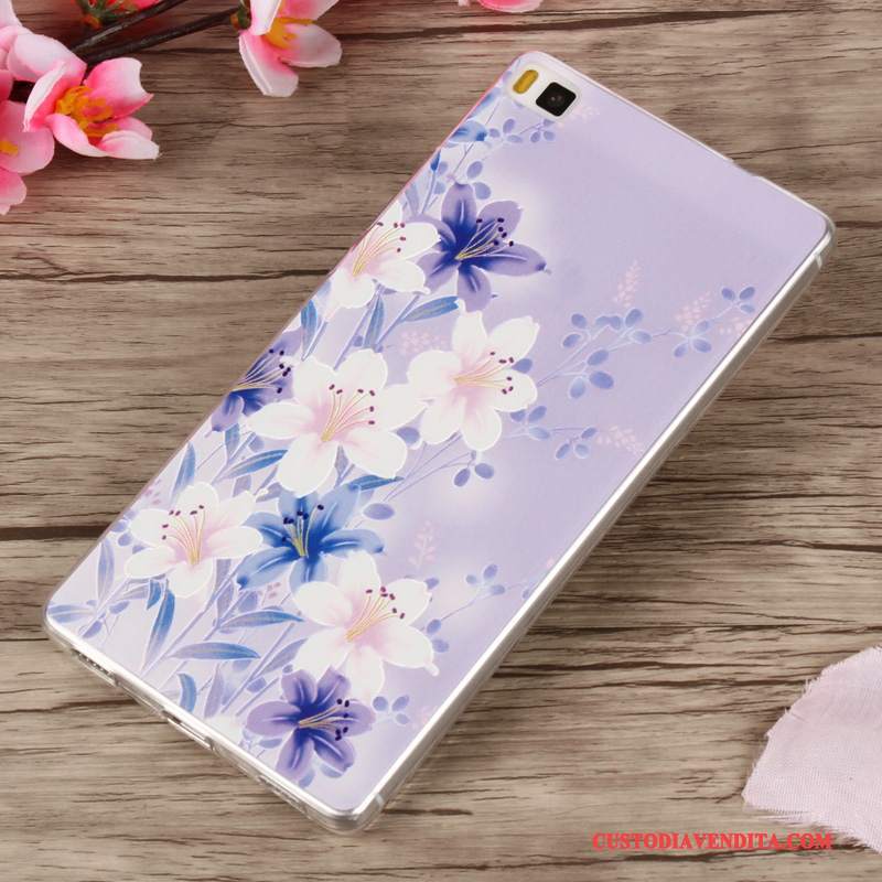 Custodia Huawei P8 Lite Goffratura Telefono Morbido, Cover Huawei P8 Lite Silicone Gioventù Anti-caduta