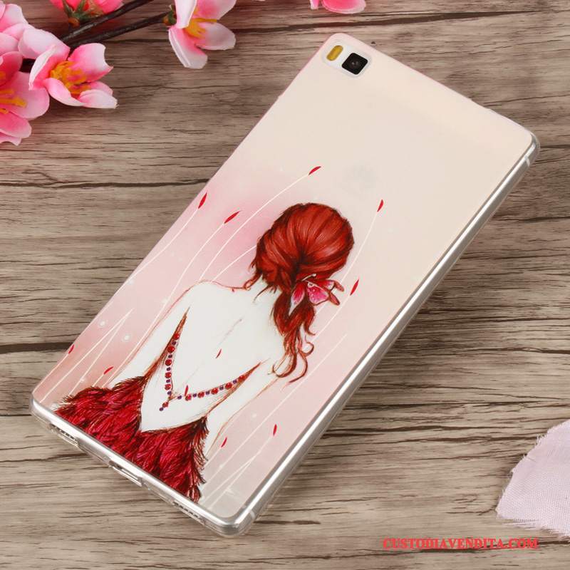 Custodia Huawei P8 Lite Goffratura Telefono Morbido, Cover Huawei P8 Lite Silicone Gioventù Anti-caduta