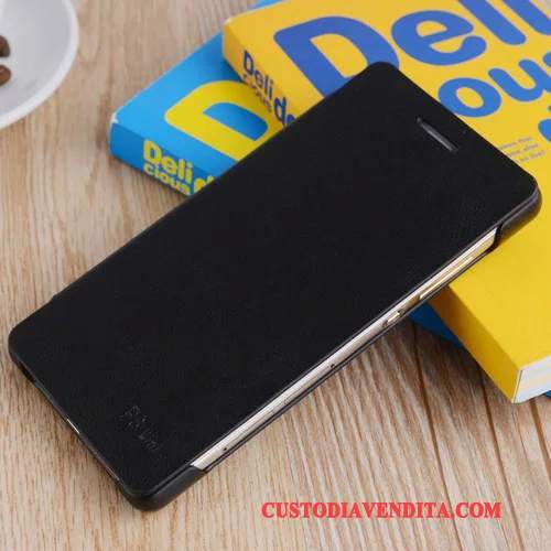 Custodia Huawei P8 Lite Pelle Arancione Anti-caduta, Cover Huawei P8 Lite Protezione Gioventù