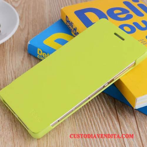 Custodia Huawei P8 Lite Pelle Arancione Anti-caduta, Cover Huawei P8 Lite Protezione Gioventù