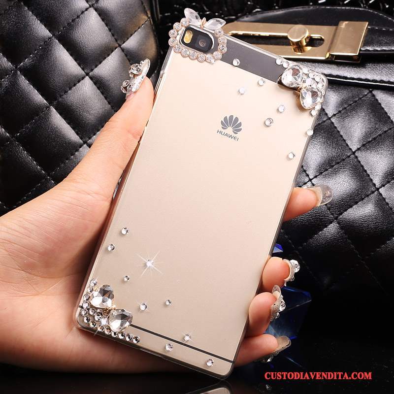 Custodia Huawei P8 Lite Strass Difficile Gioventù, Cover Huawei P8 Lite Protezione Telefono Oro