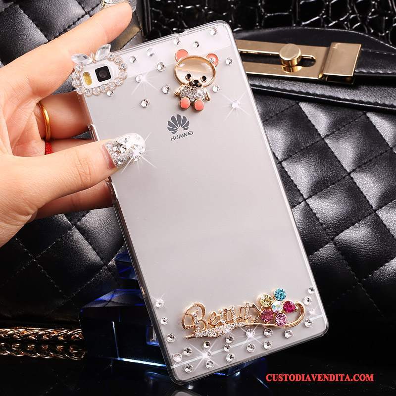 Custodia Huawei P8 Lite Strass Difficile Gioventù, Cover Huawei P8 Lite Protezione Telefono Oro