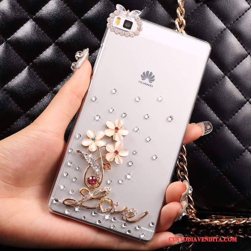 Custodia Huawei P8 Lite Strass Difficile Gioventù, Cover Huawei P8 Lite Protezione Telefono Oro