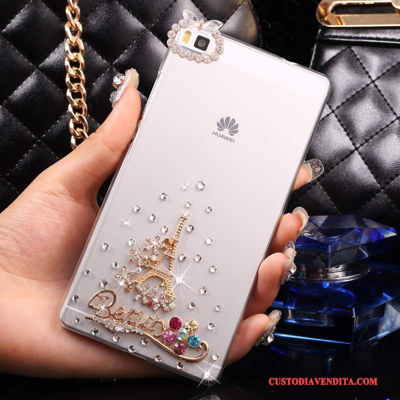 Custodia Huawei P8 Lite Strass Difficile Gioventù, Cover Huawei P8 Lite Protezione Telefono Oro