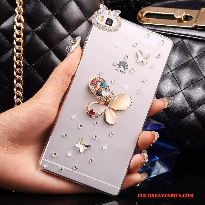 Custodia Huawei P8 Lite Strass Difficile Gioventù, Cover Huawei P8 Lite Protezione Telefono Oro