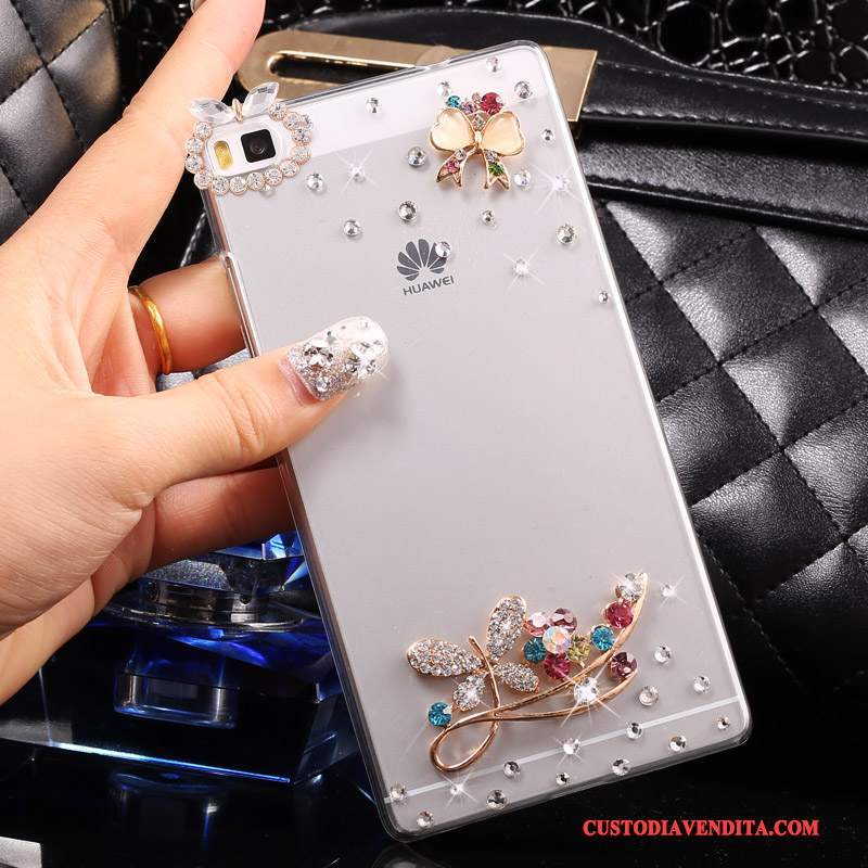 Custodia Huawei P8 Lite Strass Difficile Gioventù, Cover Huawei P8 Lite Protezione Telefono Oro