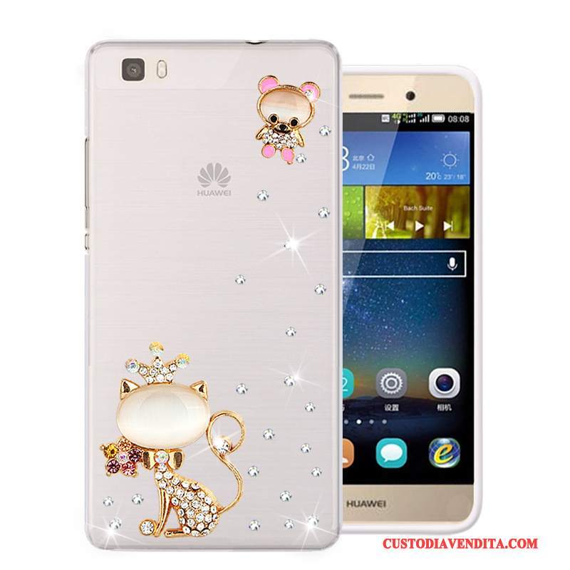 Custodia Huawei P8 Lite Strass Morbido Rosa, Cover Huawei P8 Lite Protezione Telefono Gioventù