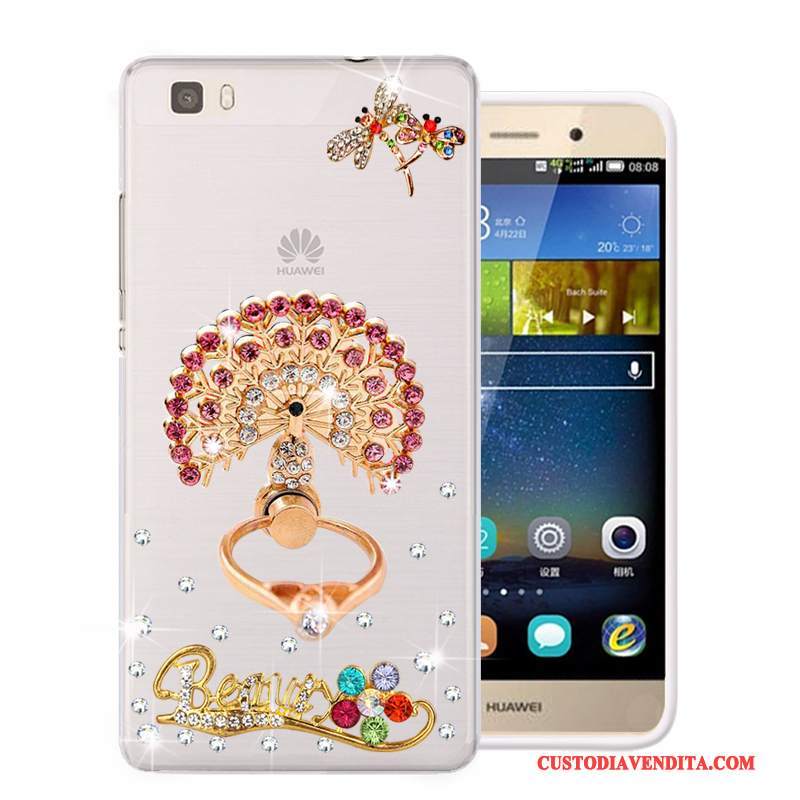 Custodia Huawei P8 Lite Strass Morbido Rosa, Cover Huawei P8 Lite Protezione Telefono Gioventù