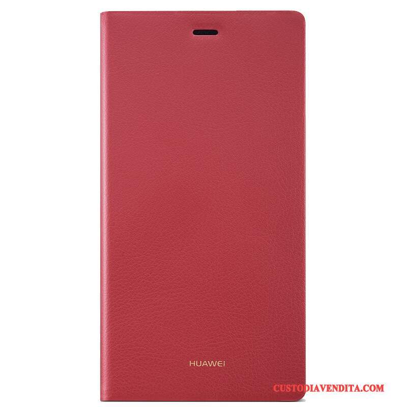 Custodia Huawei P8 Pelle Altotelefono, Cover Huawei P8 Protezione Authentic Rosso