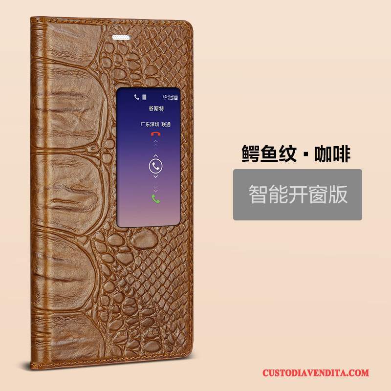 Custodia Huawei P8 Pelle Dormienza Vino Rosso, Cover Huawei P8 Protezione Anti-cadutatelefono