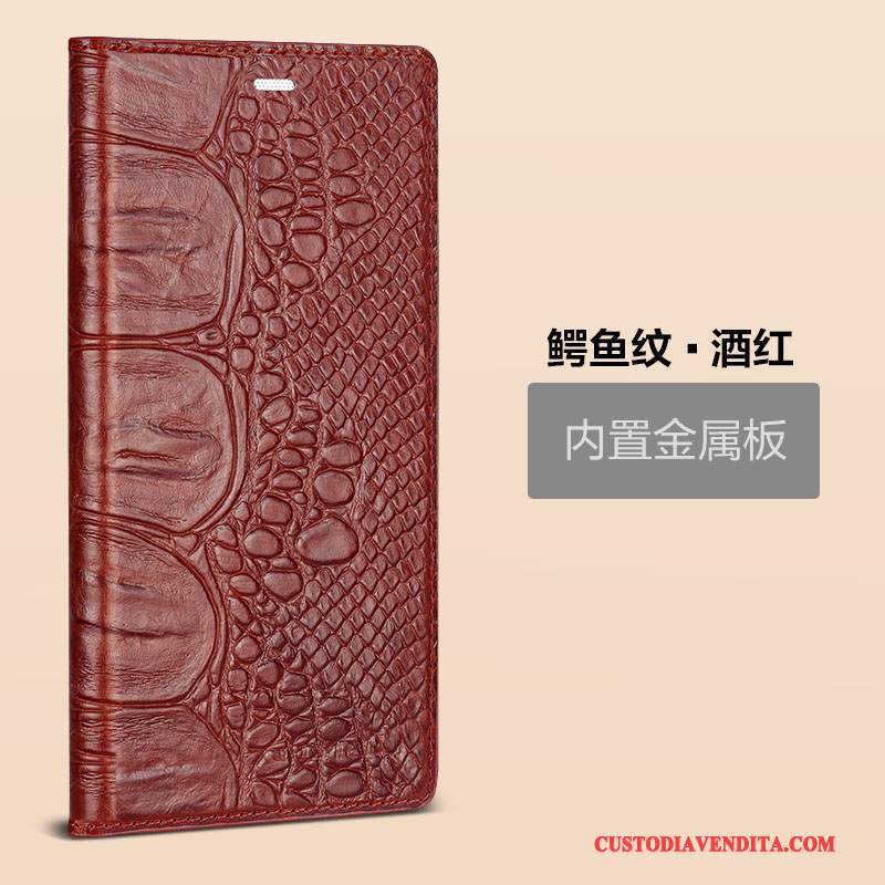 Custodia Huawei P8 Pelle Dormienza Vino Rosso, Cover Huawei P8 Protezione Anti-cadutatelefono