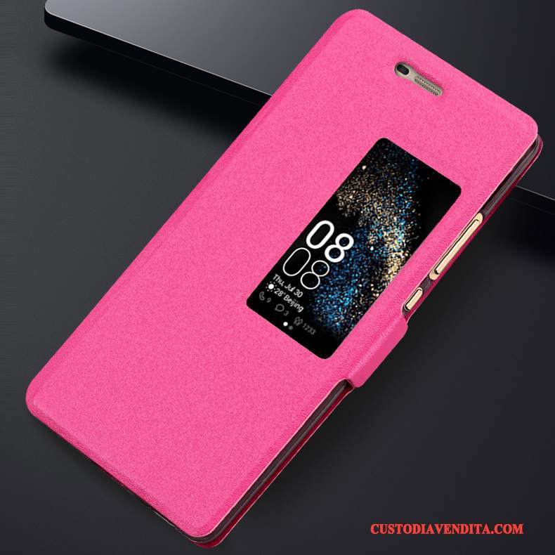 Custodia Huawei P8 Pelle Tendenzatelefono, Cover Huawei P8 Folio Rosa Alto