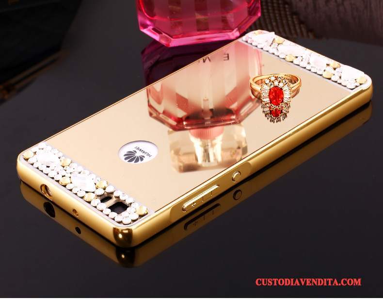 Custodia Huawei P8 Strass Alto Metallo, Cover Huawei P8 Protezione Telefono Anti-caduta