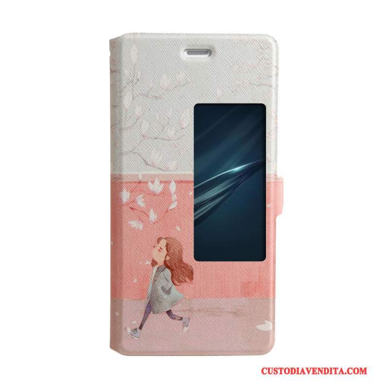 Custodia Huawei P9 Colore Morbido Porpora, Cover Huawei P9 Cartone Animato Tendenza Supporto