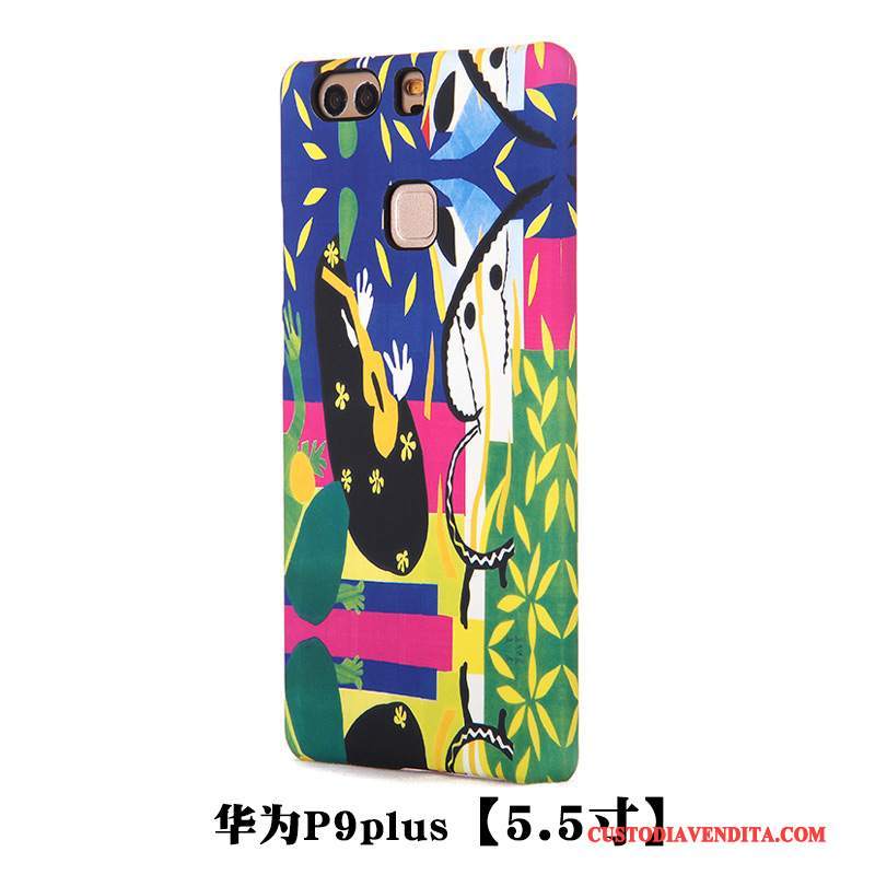 Custodia Huawei P9 Creativo Macchiati Arancione, Cover Huawei P9 Protezione Tendenza Fiori