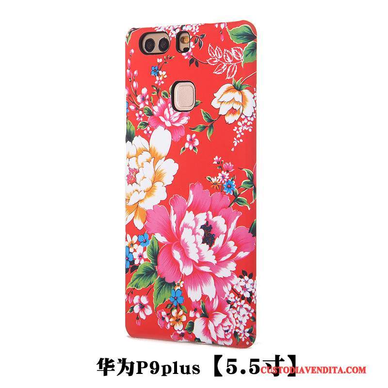 Custodia Huawei P9 Creativo Macchiati Arancione, Cover Huawei P9 Protezione Tendenza Fiori