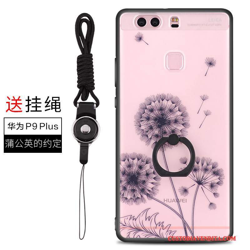 Custodia Huawei P9 Creativo Ornamenti Appesitelefono, Cover Huawei P9 Strass Rosa Tutto Incluso