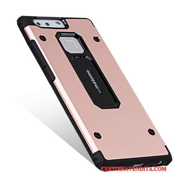 Custodia Huawei P9 Creativo Rosa Metallo, Cover Huawei P9 Silicone Difficiletelefono