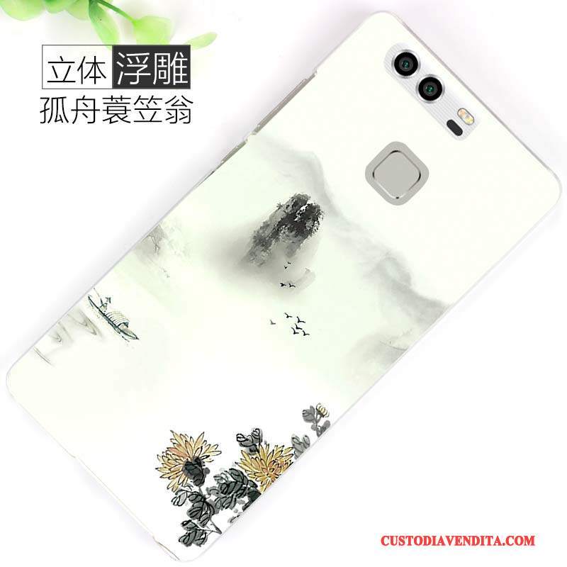 Custodia Huawei P9 Creativo Telefono Anti-caduta, Cover Huawei P9 Cartone Animato Giallo Macchiati