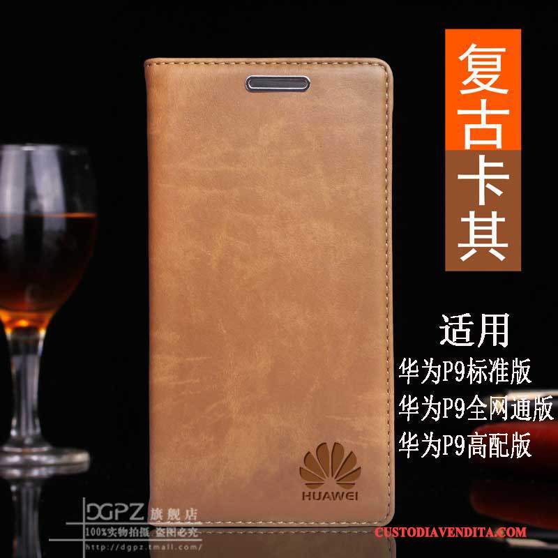 Custodia Huawei P9 Folio Telefono Semplici, Cover Huawei P9 Protezione Di Personalità Marchio Di Tendenza