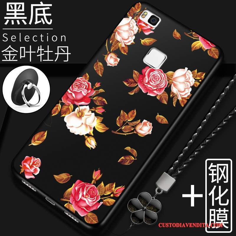 Custodia Huawei P9 Lite Creativo Morbido Tendenza, Cover Huawei P9 Lite Protezione Telefono Fiori Di Pesco