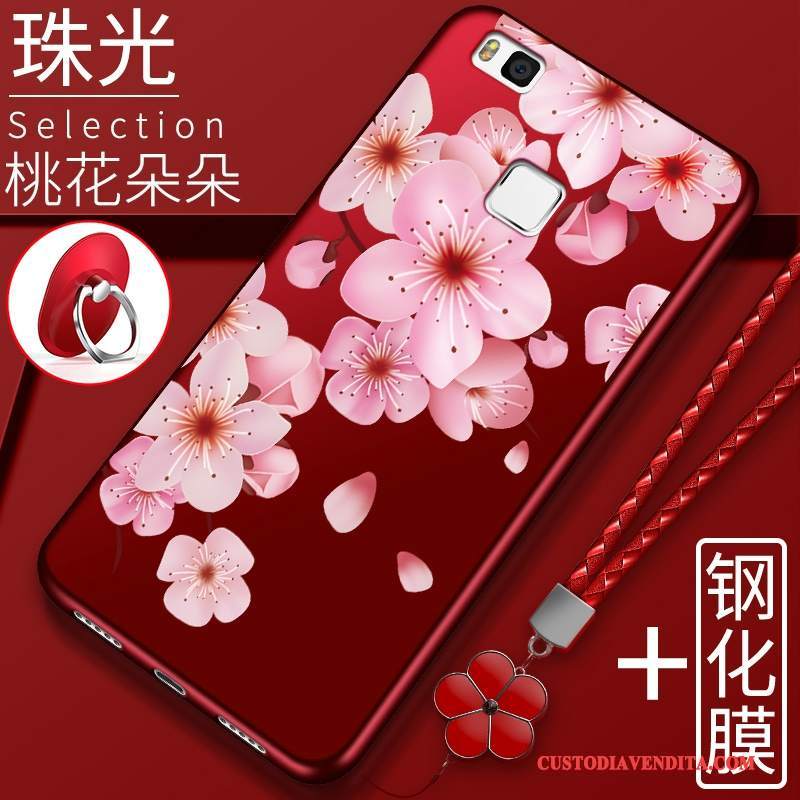 Custodia Huawei P9 Lite Creativo Morbido Tendenza, Cover Huawei P9 Lite Protezione Telefono Fiori Di Pesco