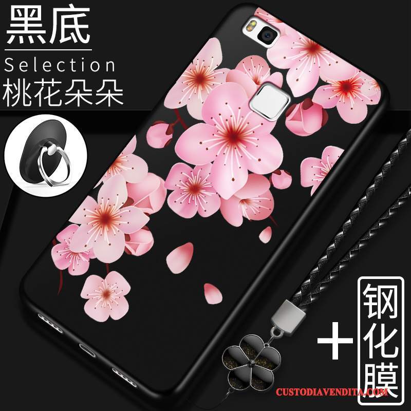 Custodia Huawei P9 Lite Creativo Morbido Tendenza, Cover Huawei P9 Lite Protezione Telefono Fiori Di Pesco