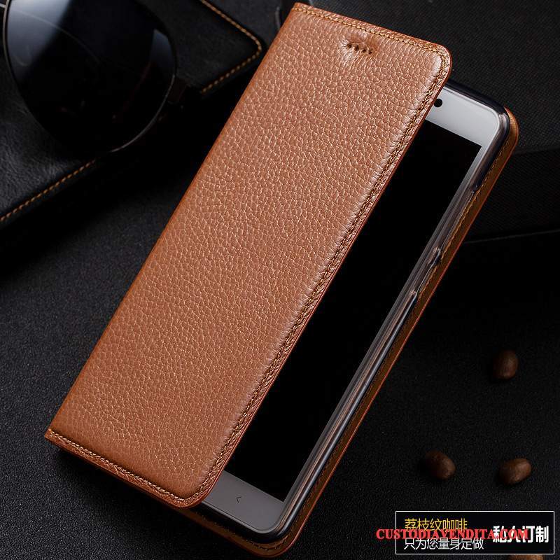 Custodia Huawei P9 Lite Pelle Nerotelefono, Cover Huawei P9 Lite Folio Litchi Gioventù