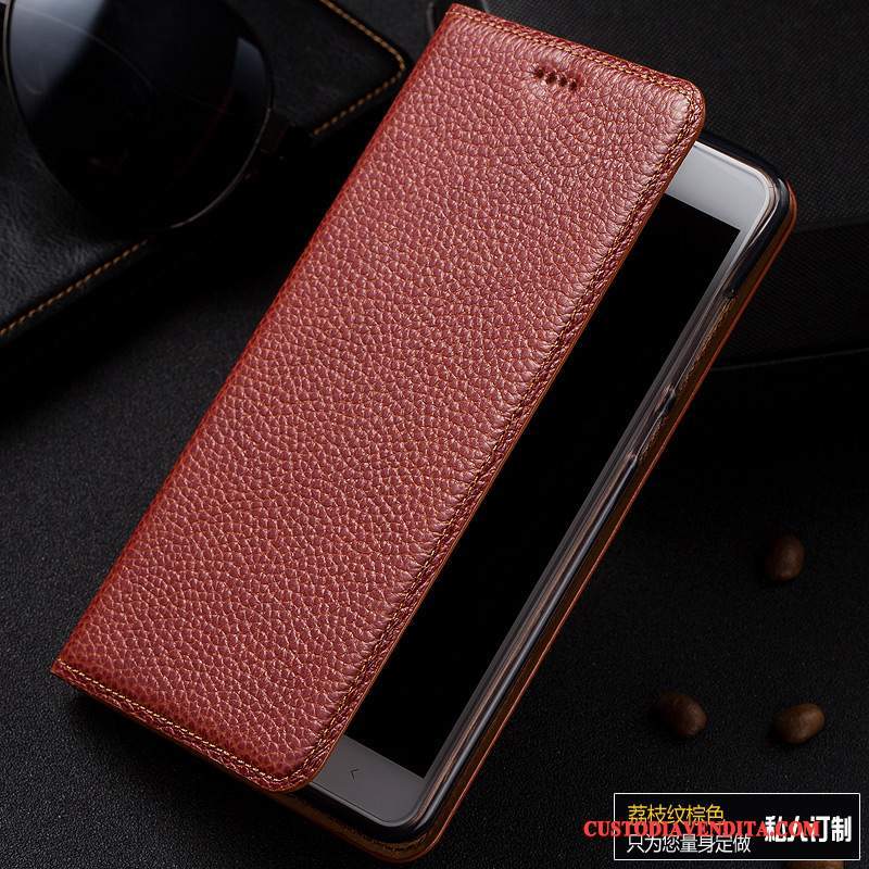 Custodia Huawei P9 Lite Pelle Nerotelefono, Cover Huawei P9 Lite Folio Litchi Gioventù