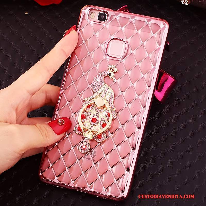 Custodia Huawei P9 Lite Strass Rosatelefono, Cover Huawei P9 Lite Silicone Sottile Anti-caduta