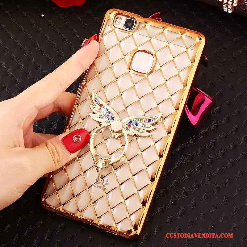 Custodia Huawei P9 Lite Strass Rosatelefono, Cover Huawei P9 Lite Silicone Sottile Anti-caduta