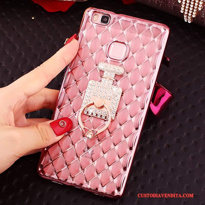 Custodia Huawei P9 Lite Strass Rosatelefono, Cover Huawei P9 Lite Silicone Sottile Anti-caduta