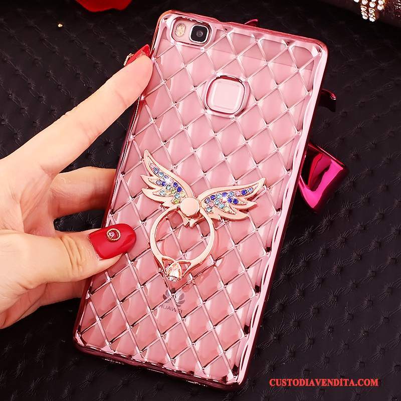 Custodia Huawei P9 Lite Strass Rosatelefono, Cover Huawei P9 Lite Silicone Sottile Anti-caduta