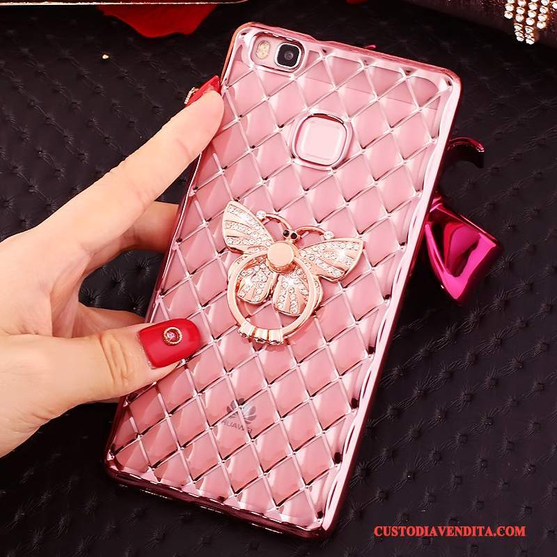 Custodia Huawei P9 Lite Strass Rosatelefono, Cover Huawei P9 Lite Silicone Sottile Anti-caduta