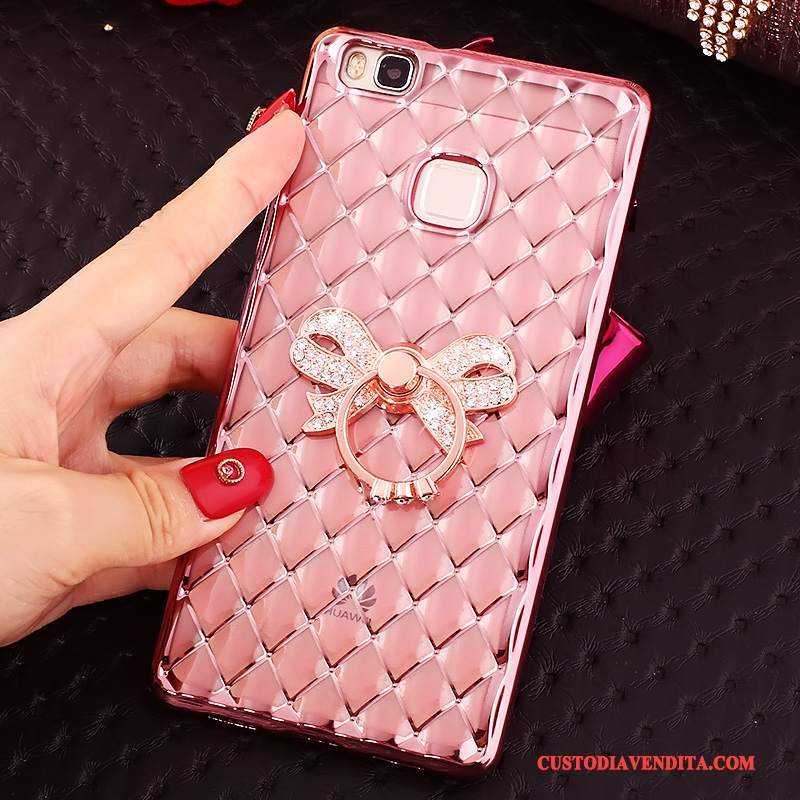 Custodia Huawei P9 Lite Strass Rosatelefono, Cover Huawei P9 Lite Silicone Sottile Anti-caduta