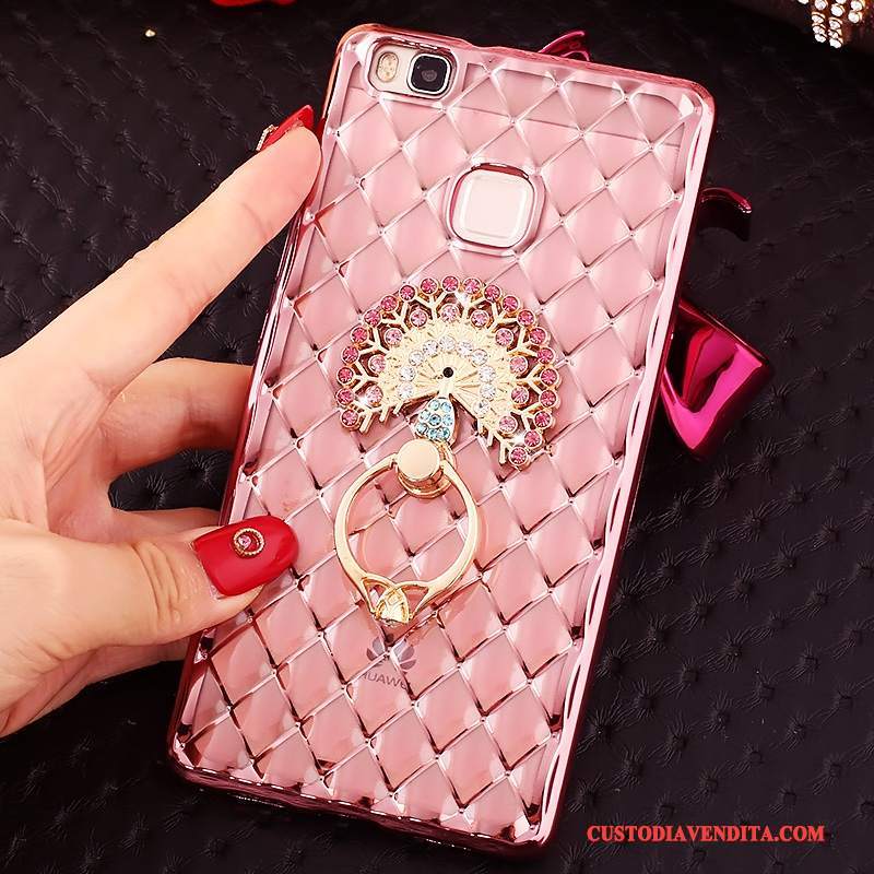 Custodia Huawei P9 Lite Strass Rosatelefono, Cover Huawei P9 Lite Silicone Sottile Anti-caduta