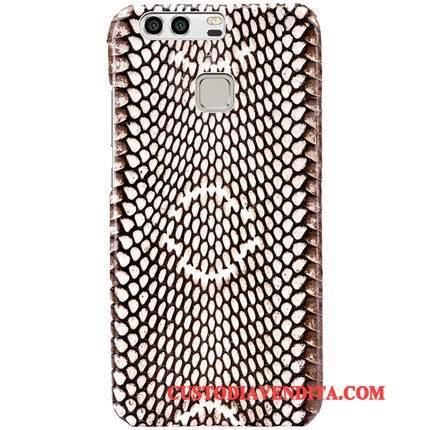 Custodia Huawei P9 Pelle Lusso Rosso, Cover Huawei P9 Protezione Coperchio Posteriore Personalizza