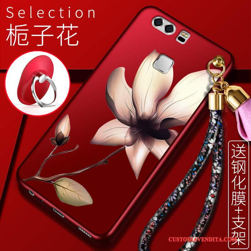 Custodia Huawei P9 Plus Creativo Telefono Rosso, Cover Huawei P9 Plus Protezione Tutto Incluso Morbido