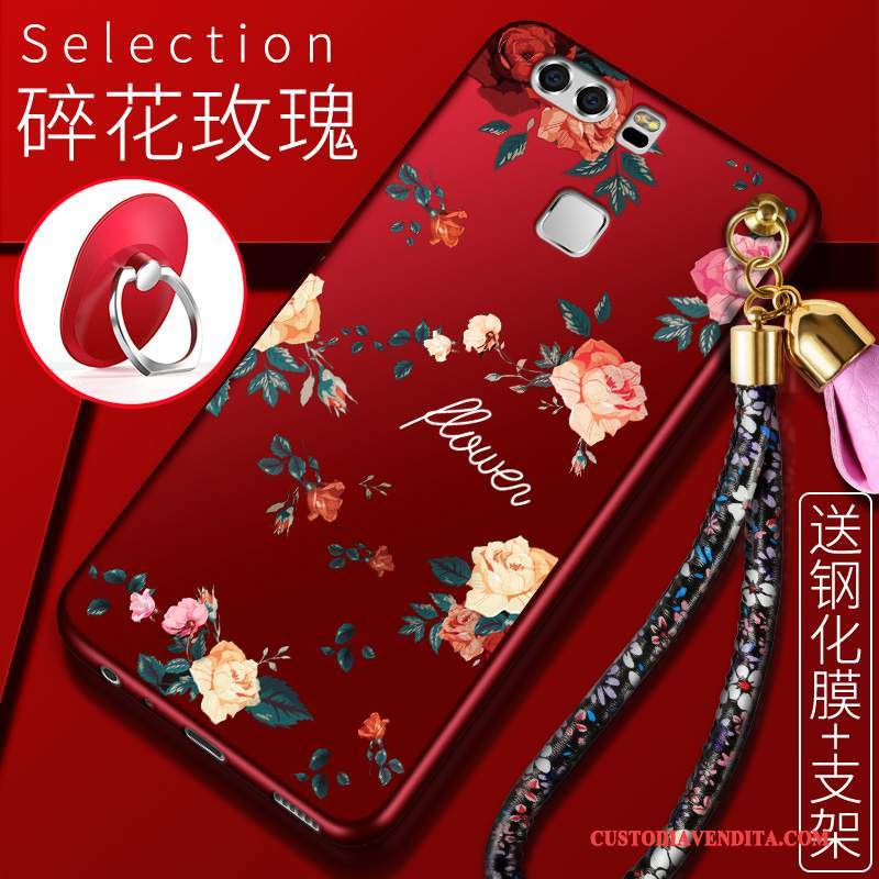 Custodia Huawei P9 Plus Creativo Telefono Rosso, Cover Huawei P9 Plus Protezione Tutto Incluso Morbido